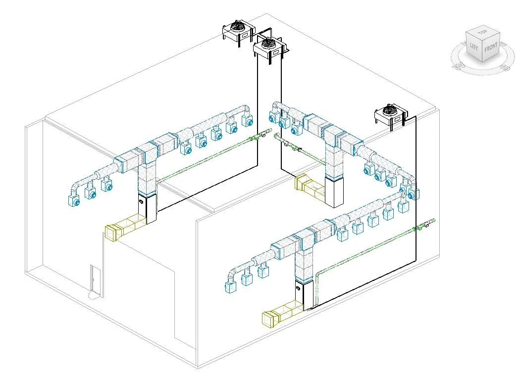 Model vzduchotechniky meracieho laboratória